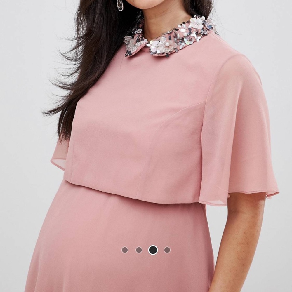 Nursing friendly maternity dress